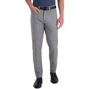 Kenneth Cole Reaction Men's Slim-Fit Techni-Cole Canvas 31W 38S Pants in Gray